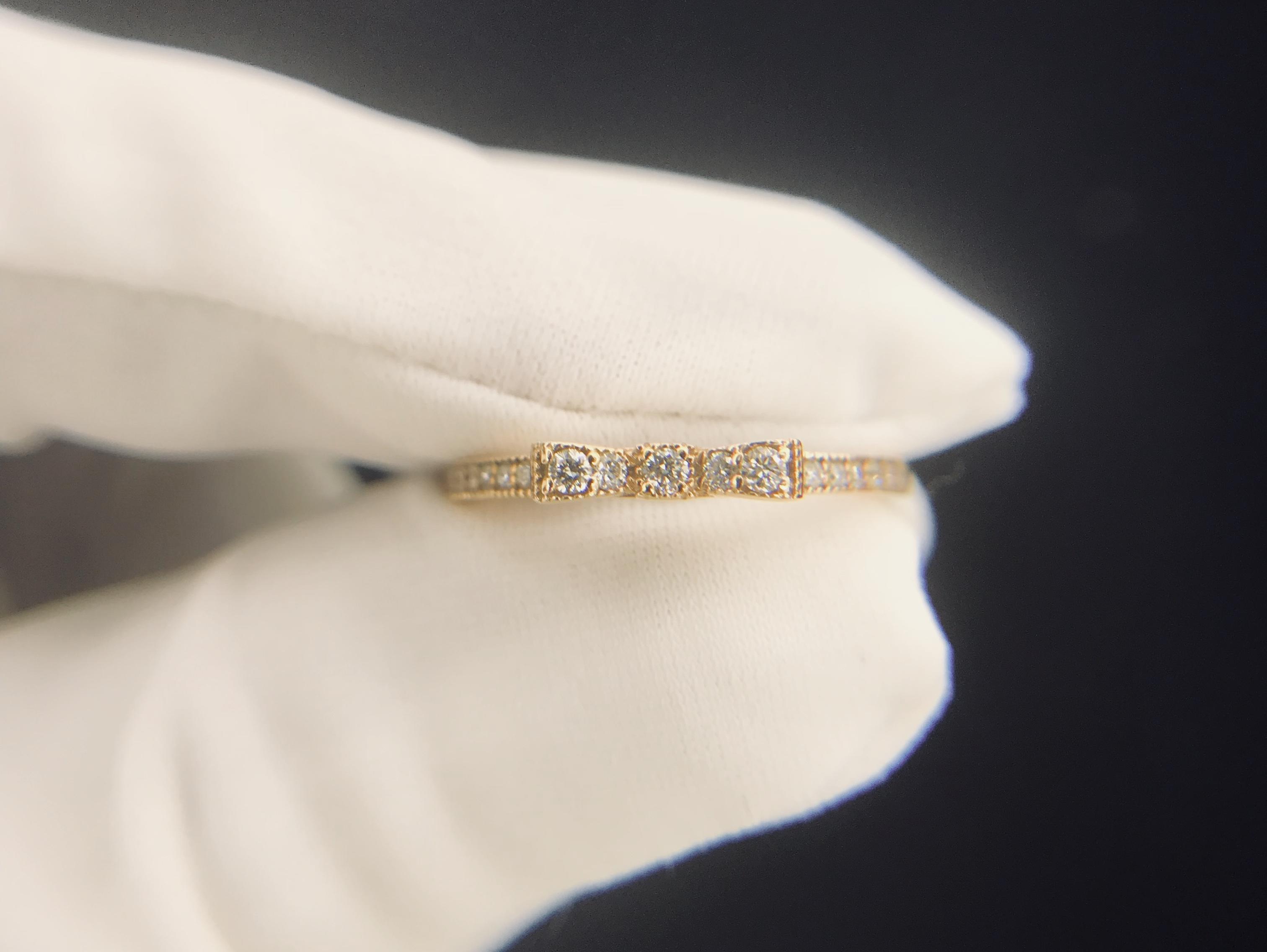 18K红蝴蝶结钻石戒指女戒