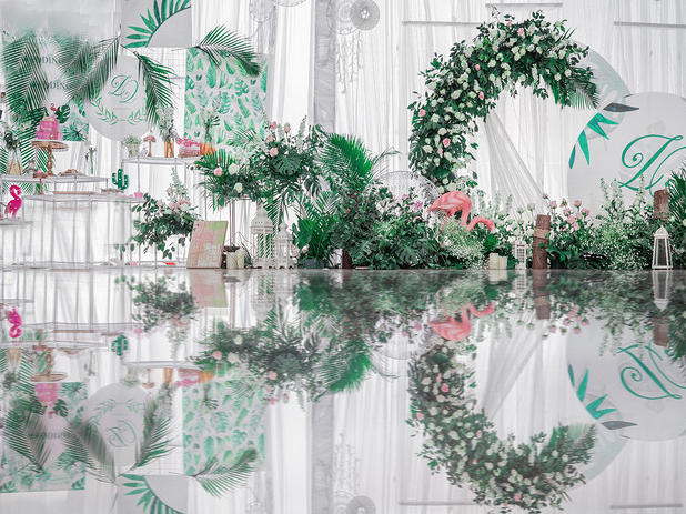 清新火烈鸟主题婚礼（适合夏季的清新婚礼）