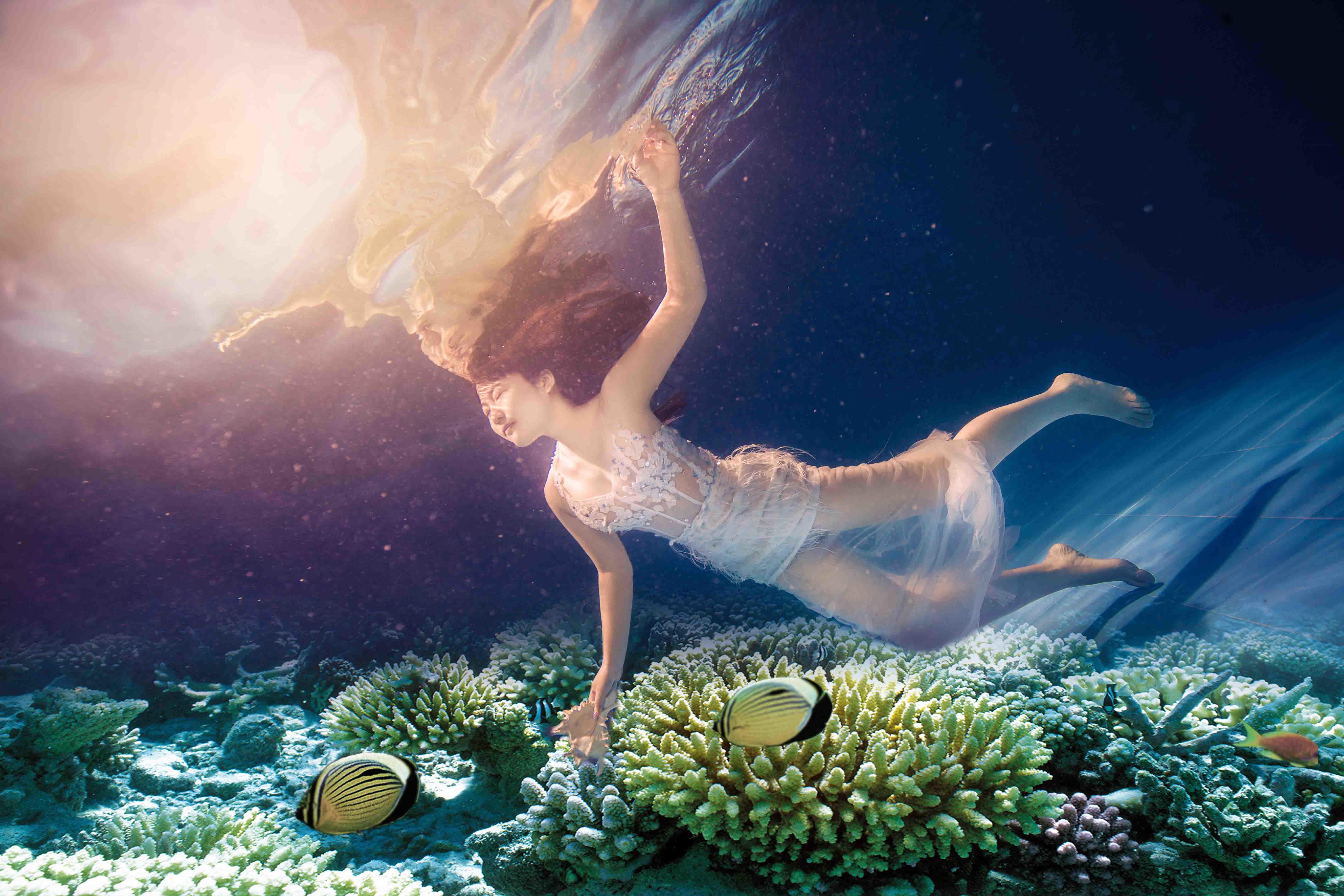 <丽锦千贺水下摄影>婚礼纪客照--水中的世界