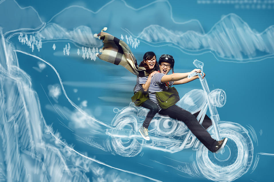 手绘创意婚纱照-客照分享①