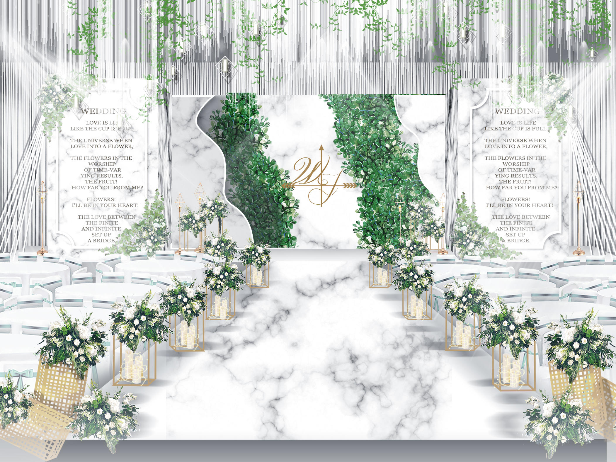 初品婚礼 | 白色大理石极简ins小清新婚礼