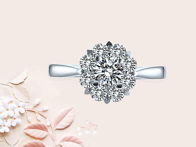 【爱当真·雪花款戒托·C04】星月相伴