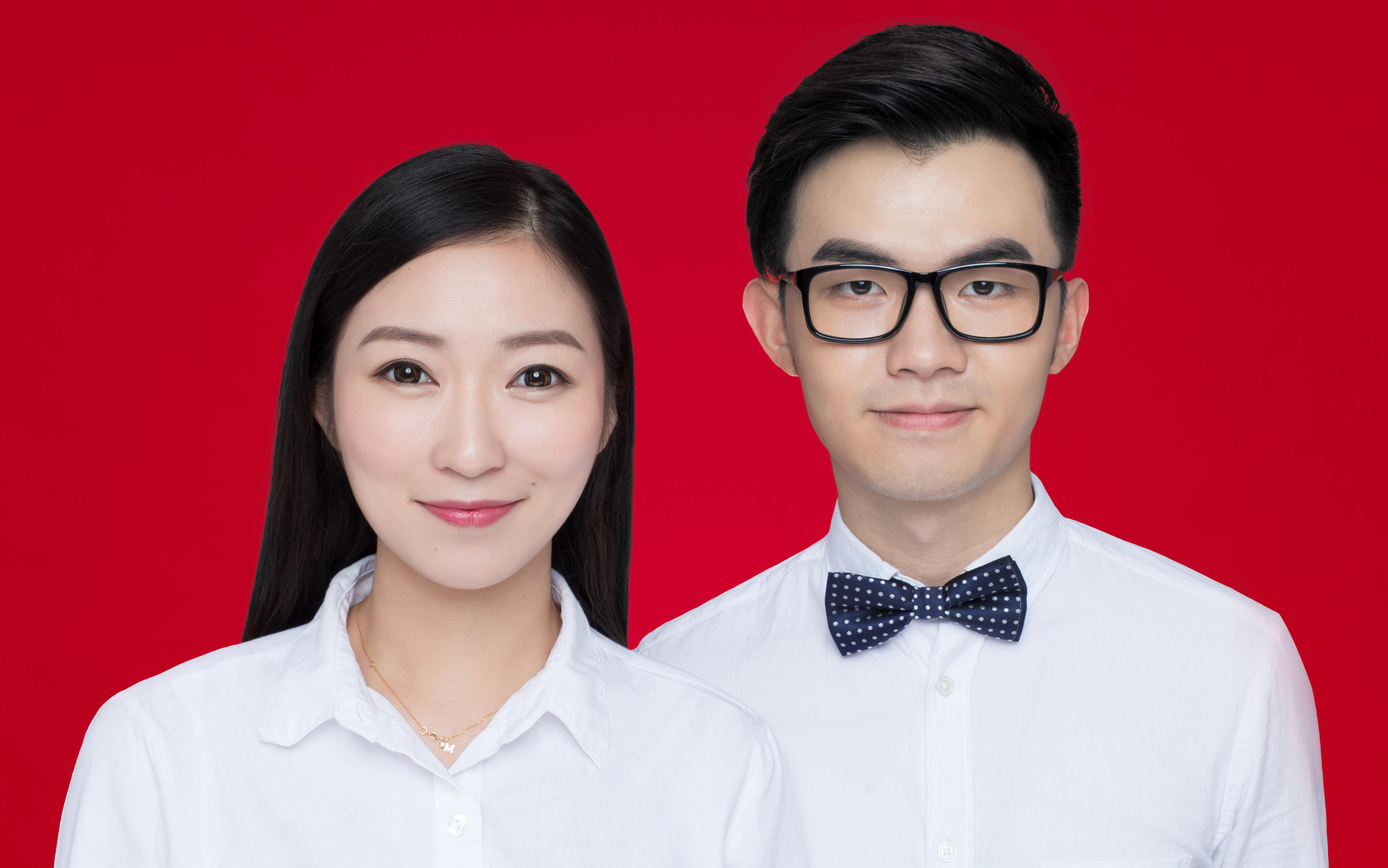 雙人幸福甜蜜結婚登記照！