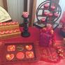 新中式创意甜品台 ,包含摆件 桌布 花艺装饰