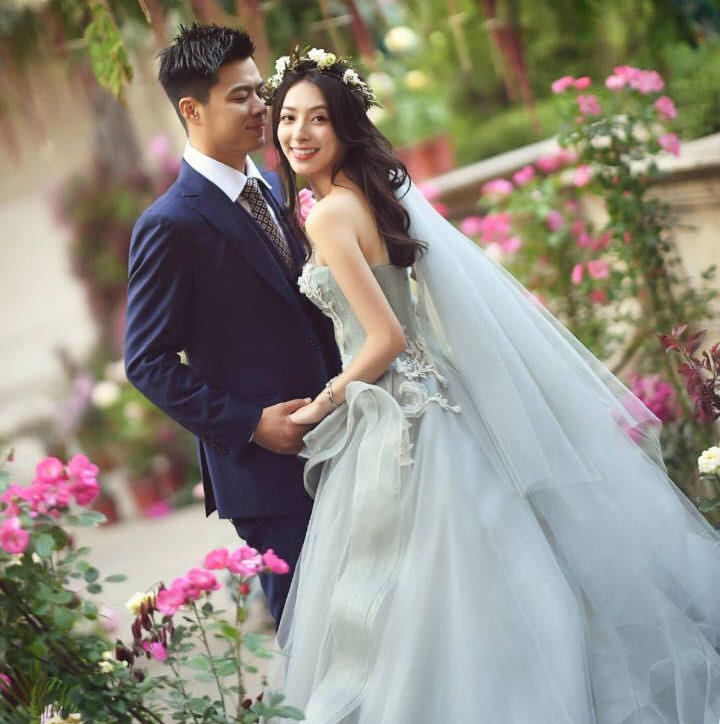 【感恩礼服特惠】蓝灰色纱裙堆褶蕾丝贴花感恩礼服