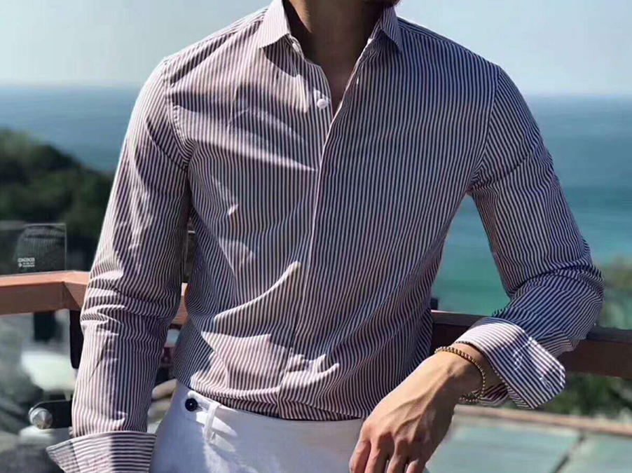 靓雪  修身高棉免烫衬衫裤子二选一