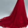 逸品定制 MS615红色鱼尾蕾丝缎面长裙礼服