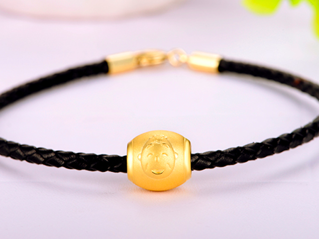 【黄金小丸子】系列 3D硬金配饰 小丸子蝴蝶结配