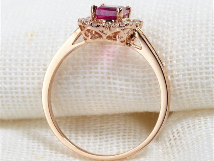 【久福源珠宝】红润-红18K金碧玺戒指