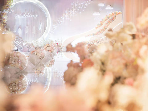 香槟-粉色系唯美婚礼（含四大金刚）一站式婚礼体验