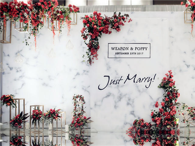 红，黑，白，三元素浪漫婚礼