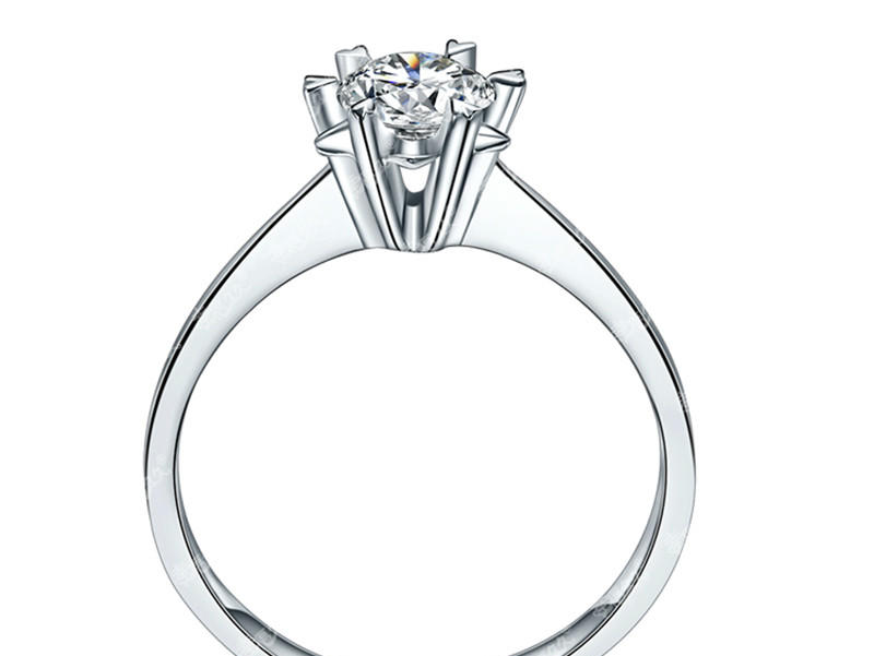 雪花镶白18K金50分钻石求婚定婚结婚戒指钻戒