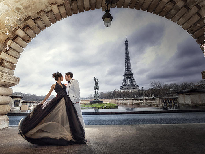 本色视觉法国巴黎经典婚纱照纯拍摄套餐