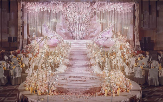 浪漫奢华粉色主题婚礼《三生三世，十里桃花》