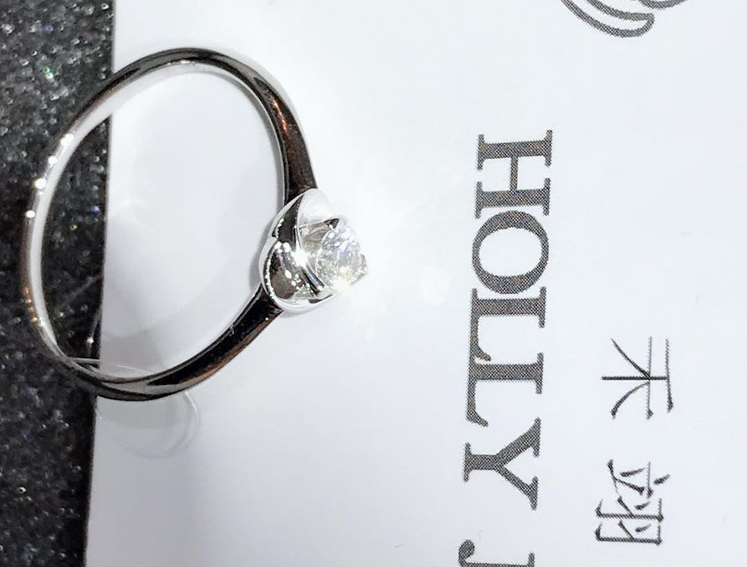 18k金白简约系列钻石戒指