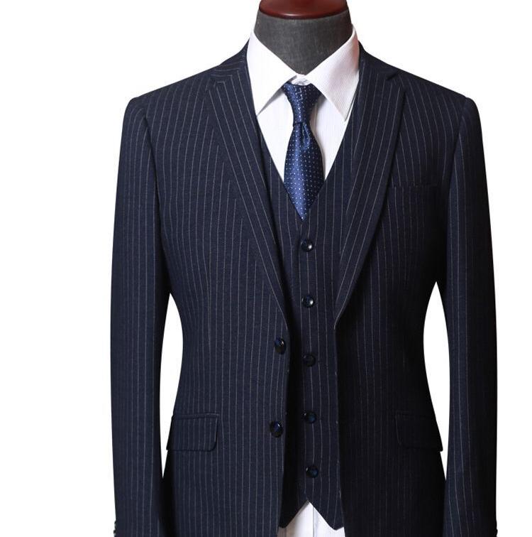 【西服宇钿】手工定制男士条纹商务休闲西服