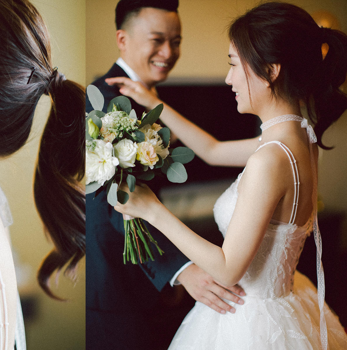 【竹语】手工缝珠蕾丝A字公主蓬蓬迎宾出门纱