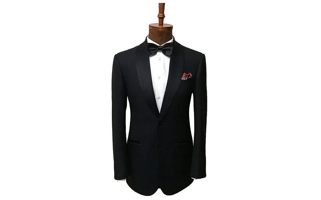 【意森订制】纯黑色青果领修身男士结婚礼服首选