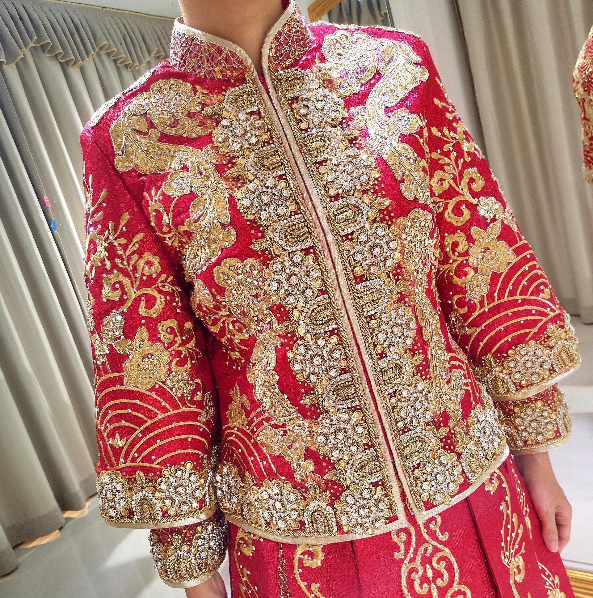 【双十二特惠】马来褂定制秀禾服手绣龙凤褂租赁