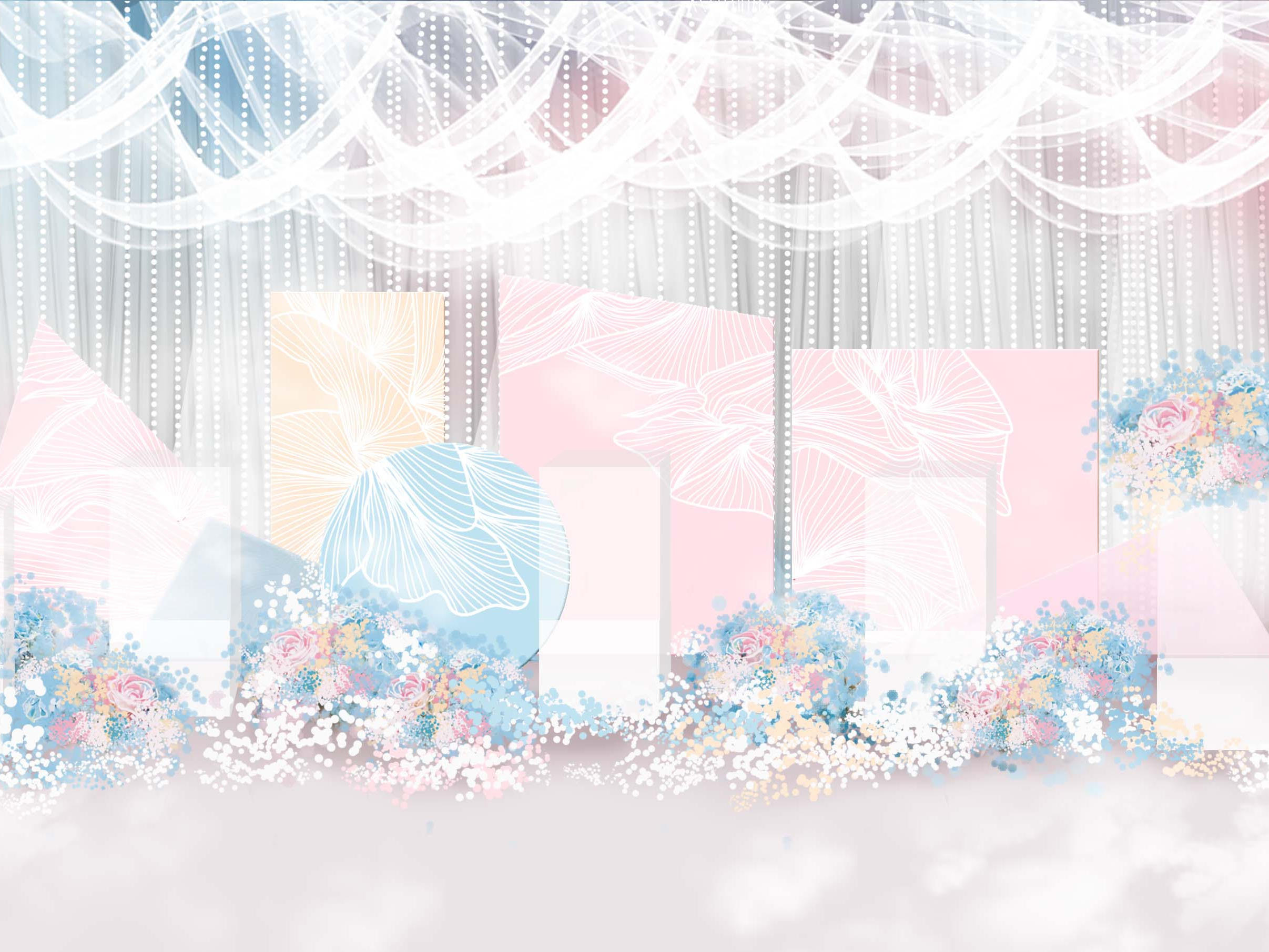 莫妮卡婚礼 粉蓝公主风梦幻系婚礼案例