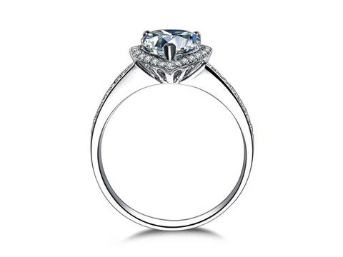 【浪漫的心】 白18K金钻石女士戒指