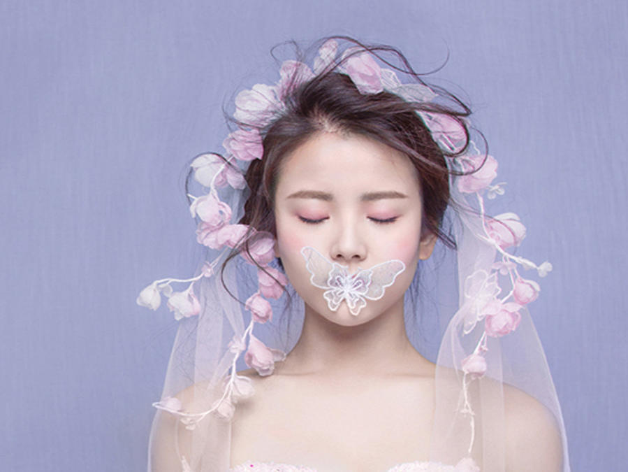 韩式灵动婚礼造型半天跟妆