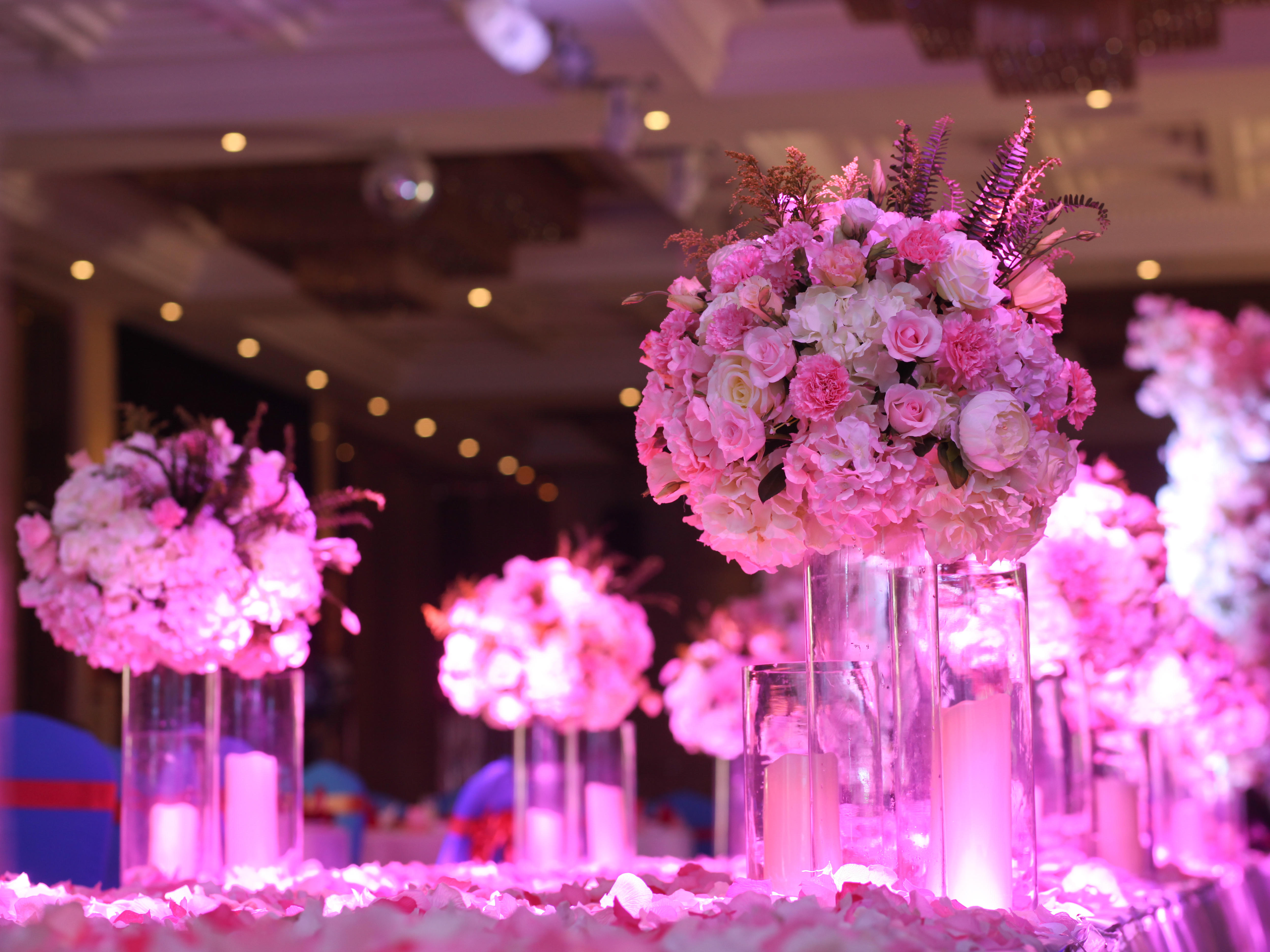 【曦妍婚礼】铜壶苑豪华灯光满场花艺还含四大金刚