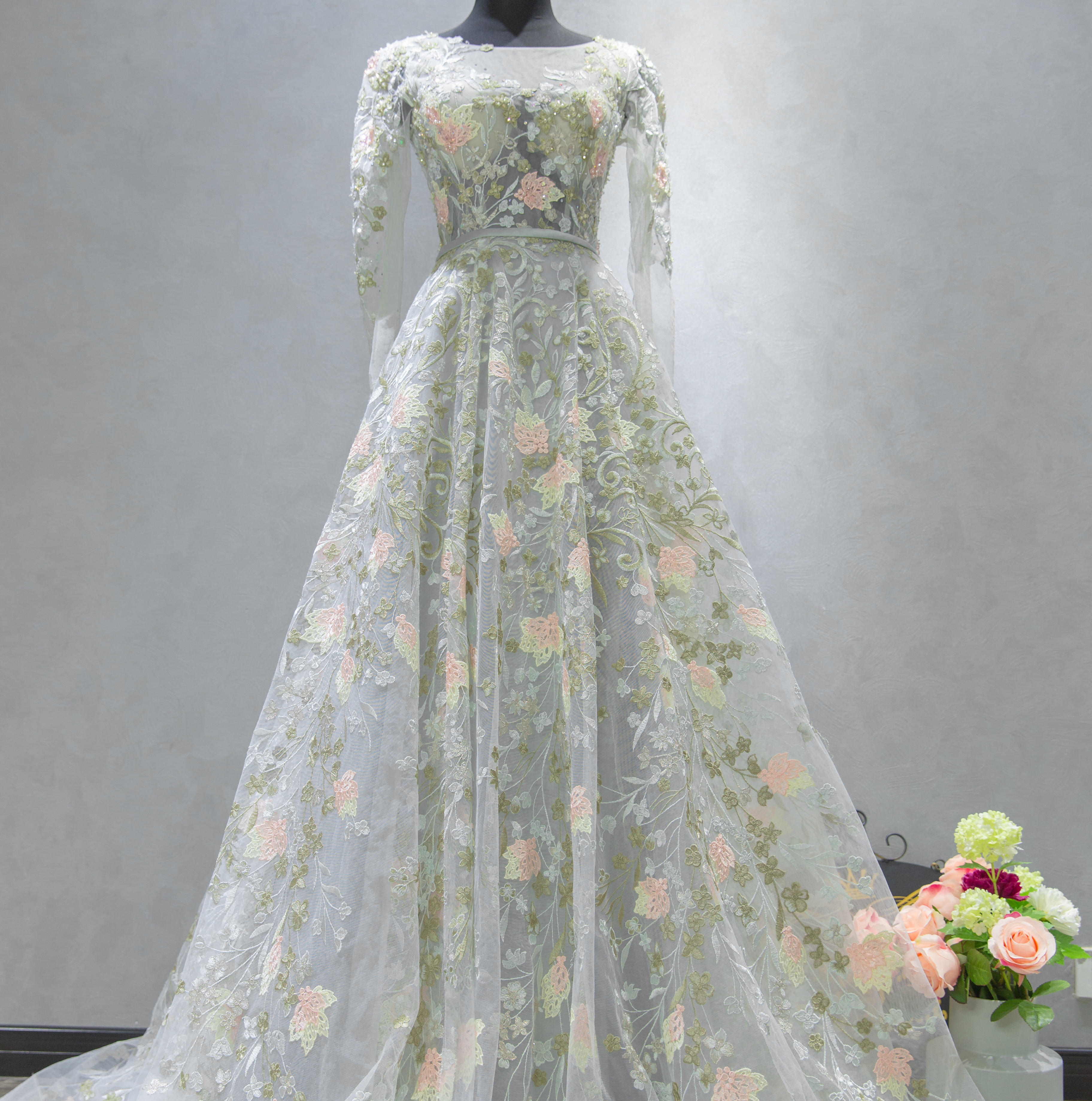 以梦为马天定制绑带拖尾礼服