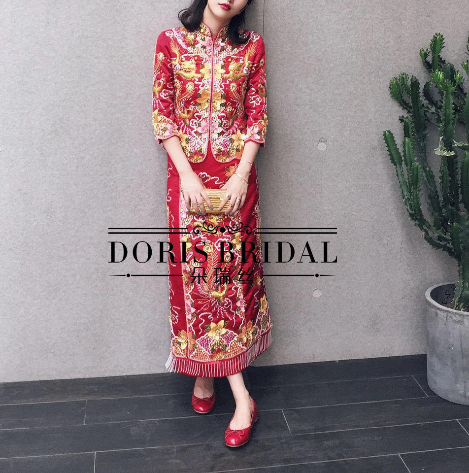 梦幻优雅系列婚纱三件套（主纱、出门纱中式、礼服）