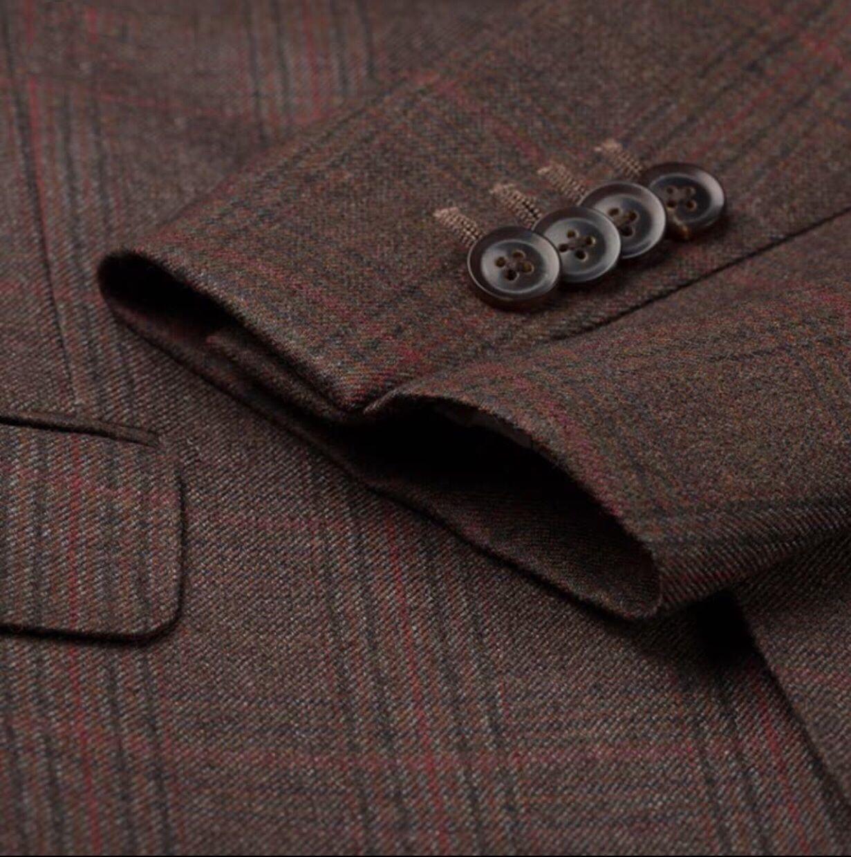 【西服宇钿】手工定制男士格子三件套结婚礼服