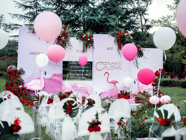 【岁玺婚礼】火烈鸟系列 户外 红绿  含四大金刚