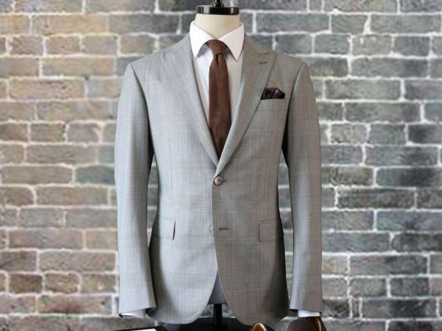 靓雪  时尚甄选浅灰色西服套装