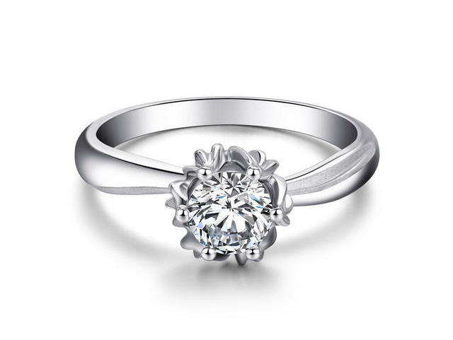 【女戒】天鹅系列钻石戒指白18K金结婚戒指