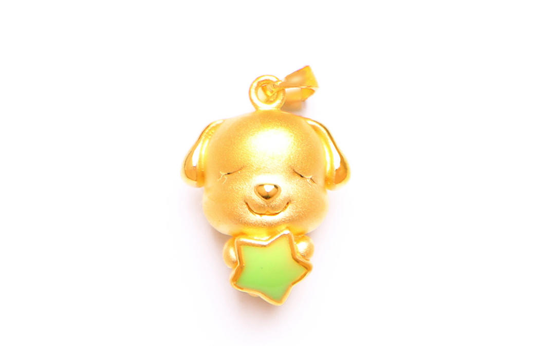 【珐琅彩足金】萌宠星星狗