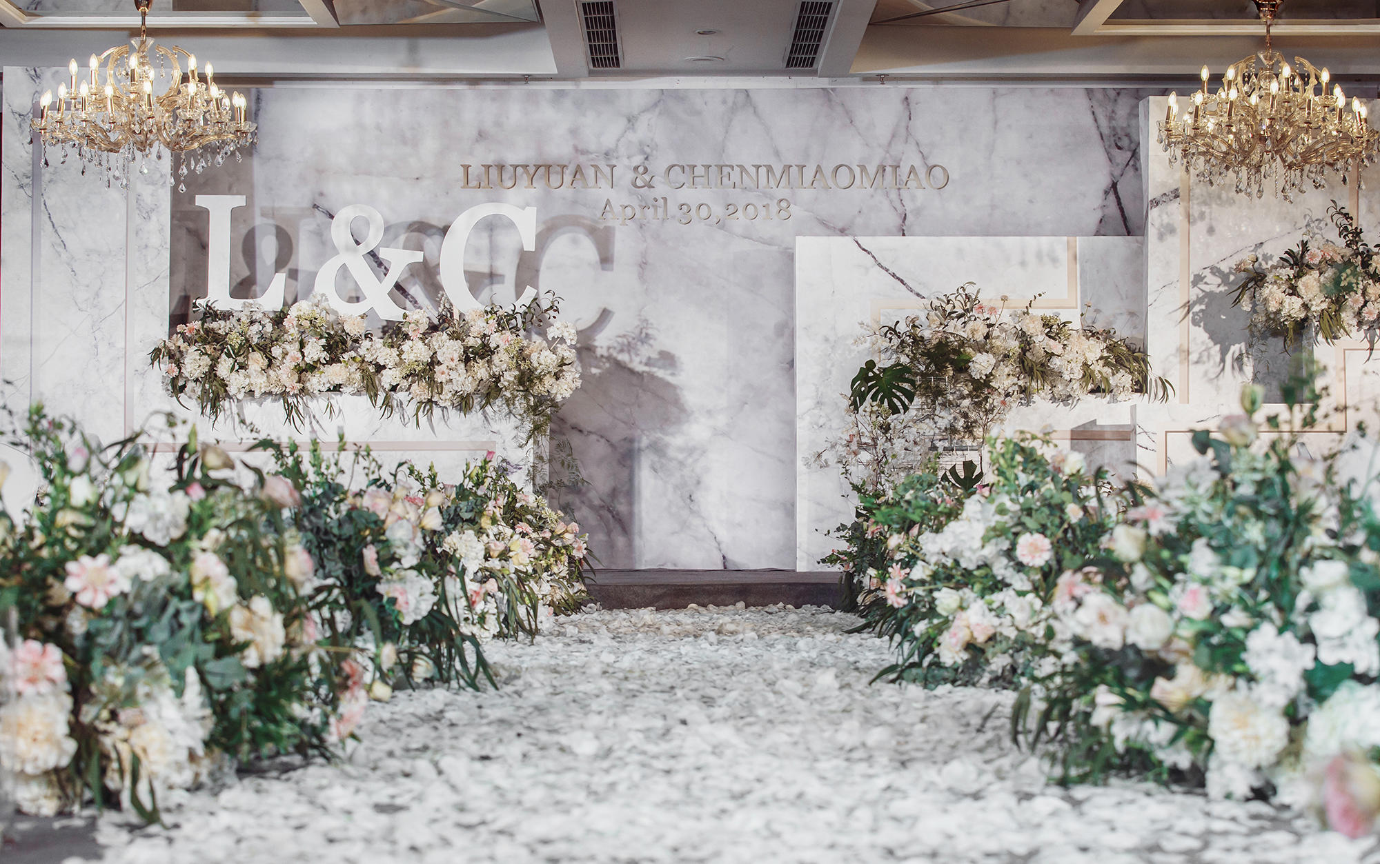 《铭爱婚礼》清新大理石风格婚礼布置