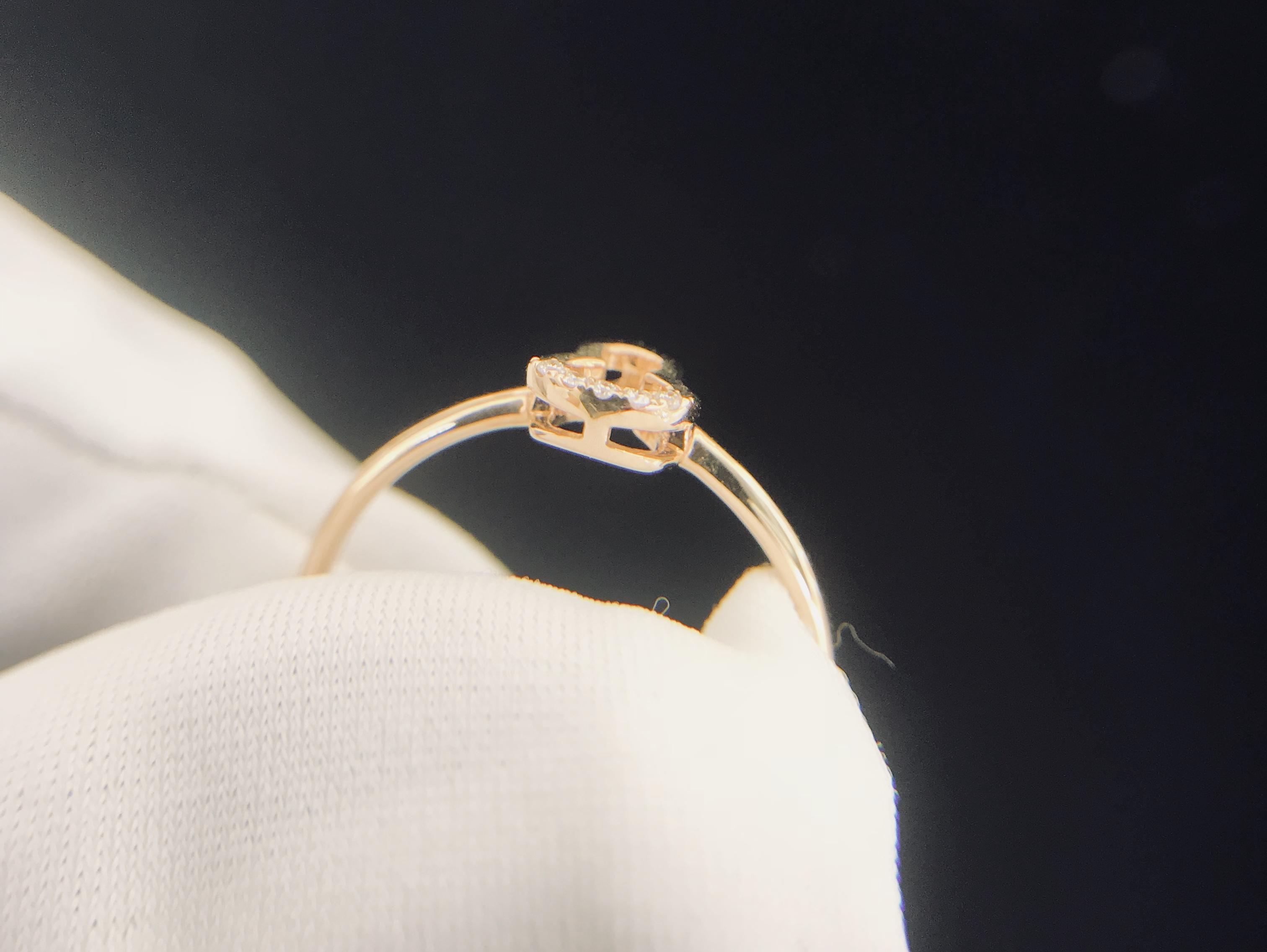 18K红葫芦形钻石戒指女戒