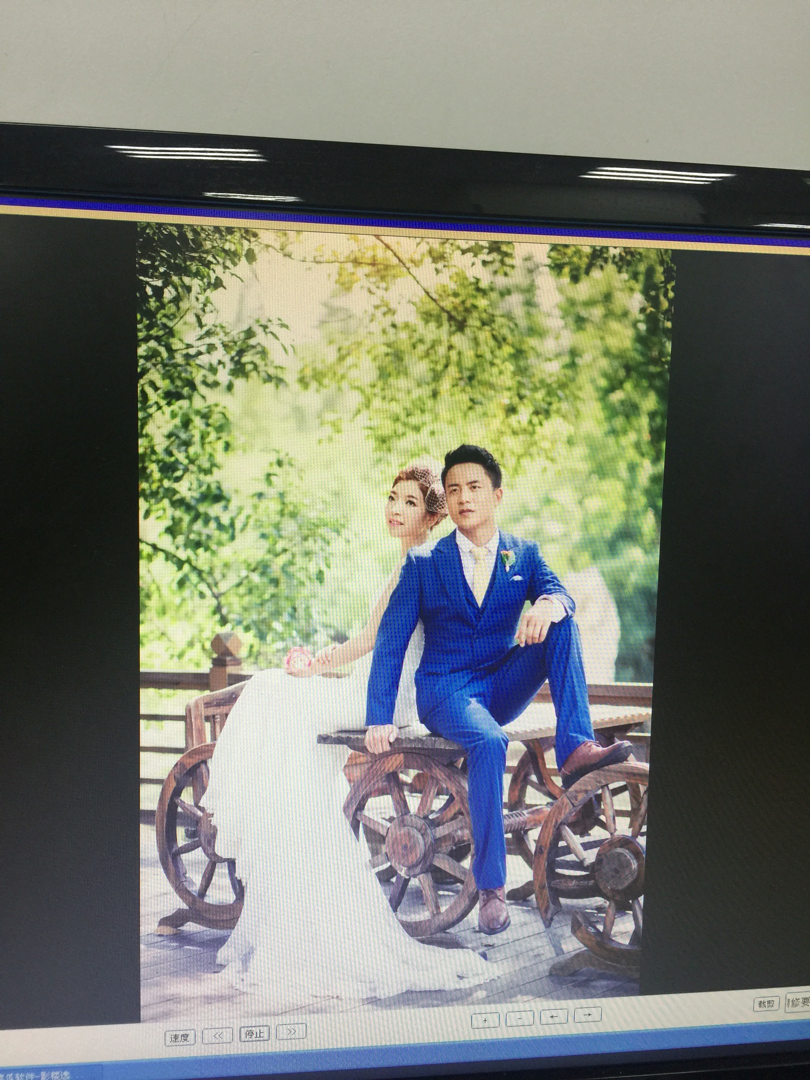 婚纱照。