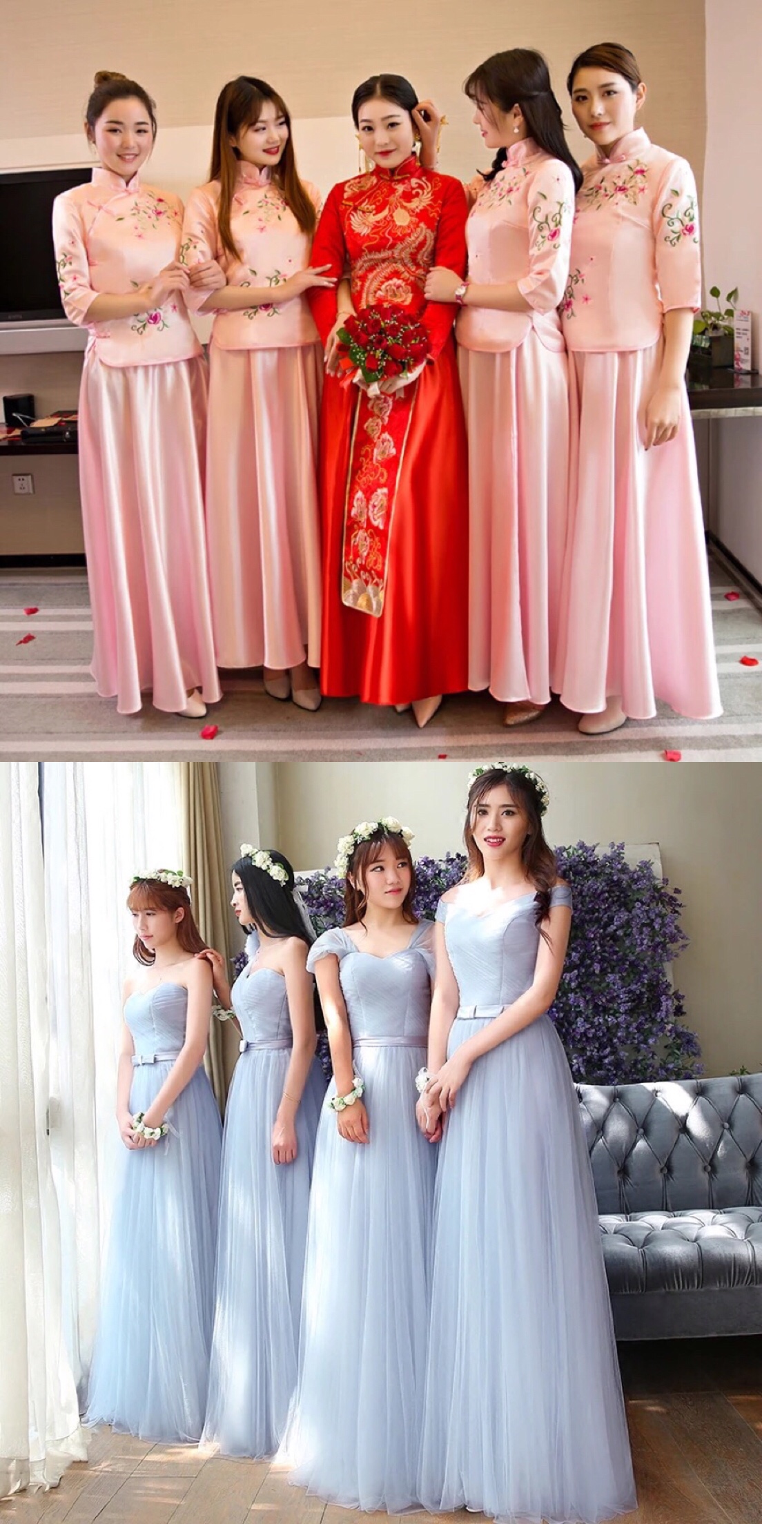 新娘的礼服是中式的，伴娘要怎么穿才好？【婚礼纪】