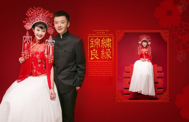 糖果妹的中国风婚纱照 上精修片和相册排版