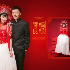 糖果妹的中国风婚纱照 上精修片和相册排版