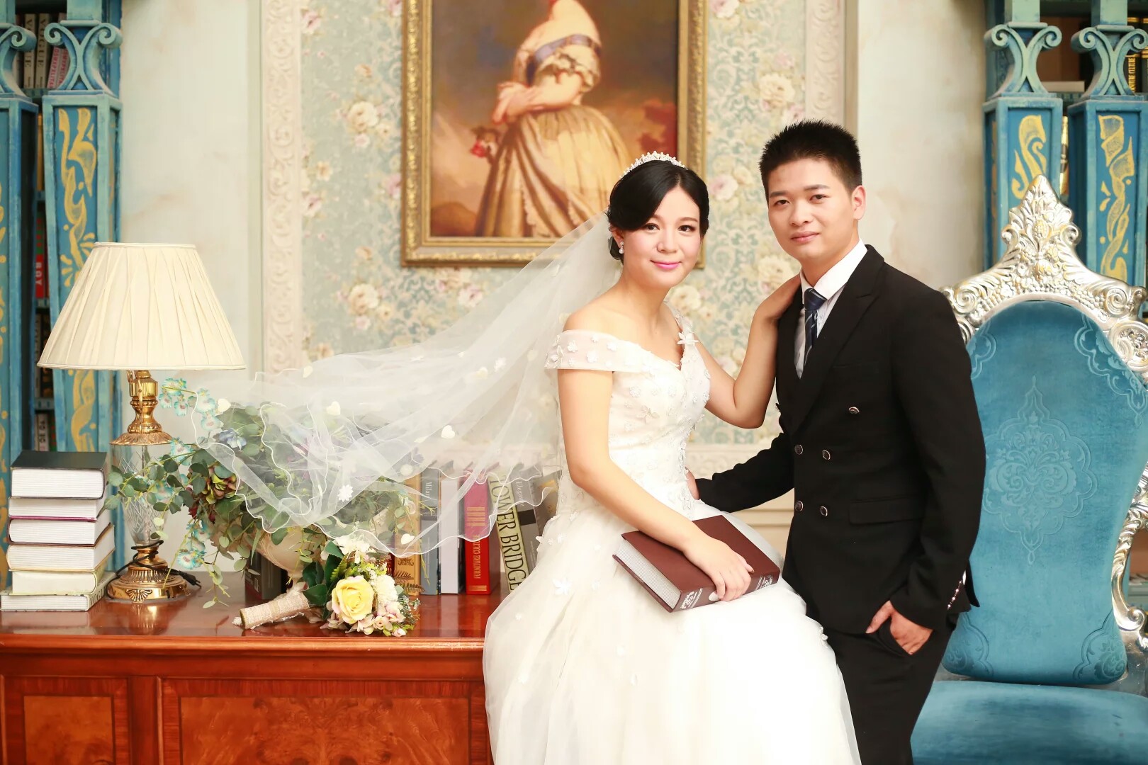 带着肚子里四个月的宝宝的婚纱照