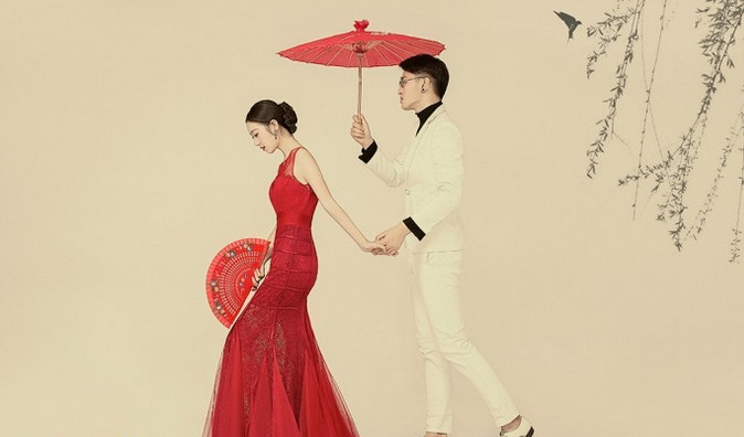 就是喜欢中国风，超级喜欢这套婚纱照啊！