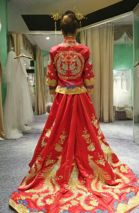 水墨画风礼服超高端 粉嫩钻石主纱显少女