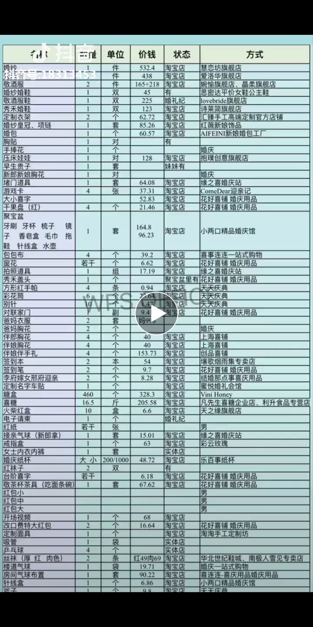 备婚清单