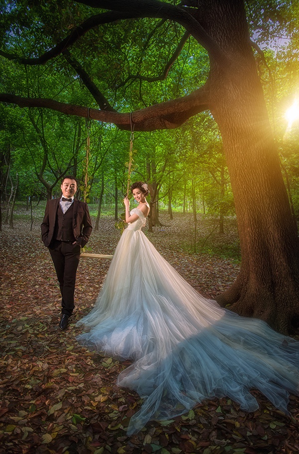终于拍到了最美的森系婚纱照和花海，完成人生的一件大事