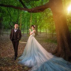 终于拍到了最美的森系婚纱照和花海，完成人生的一件大事