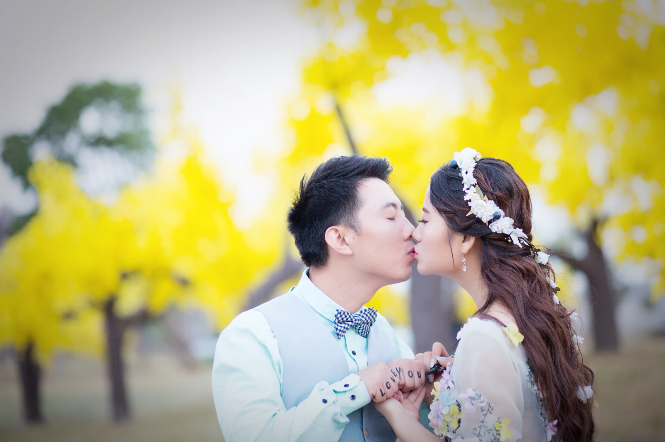 刚拍的婚纱照！