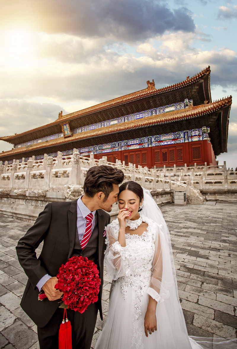 外景中国风婚纱照系列-天空摄影