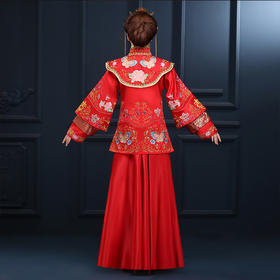 新款秀禾服新娘复古中式结婚礼服敬酒红色秀和服龙凤褂023