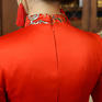 2015冬装新款新娘蕾丝长袖旗袍红色结婚锦缎秀禾